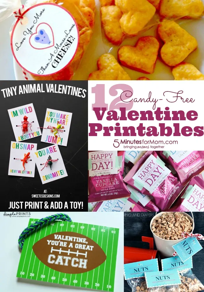 12 Candy Free Valentine Printables