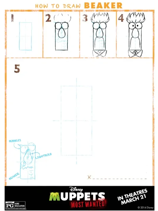 Muppets Most Wanted - How to Draw Beaker