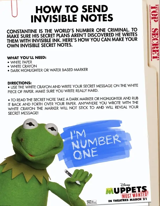 Muppets Most Wanted - How to Send Invisible Notes