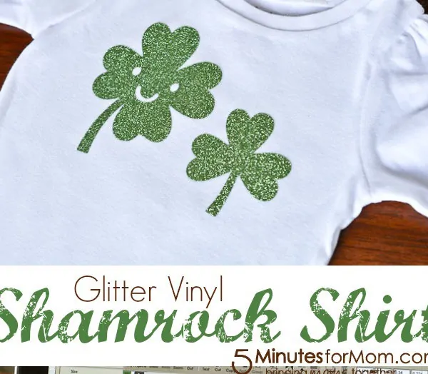 Iron-On Glitter Vinyl Shamrock Shirt