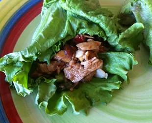 Chicken and Mushroom Lettuce Wraps Featuring Emile Noel Artisan Sesame Seed Oil