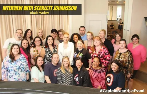 Scarlett Johansson Group Photo for Captain America Interview - #CaptainAmericaEvent