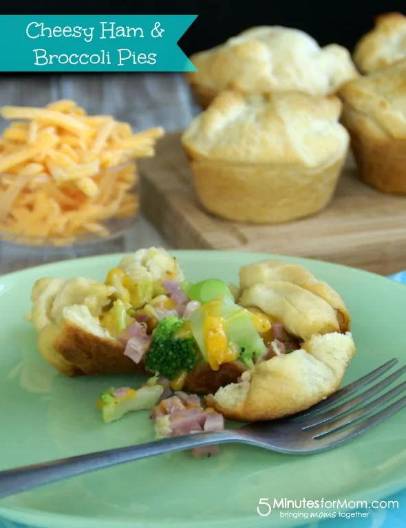 Cheesy Ham & Broccoli Pies / by Danielle @ www.BusyMomsHelper.com via 5MinutesForMom.com