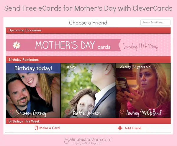 Send Free eCards with CleverCards for #MothersDay