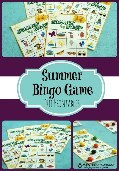 Summer Bingo Game with Free Printable / by 5MinutesForMom #freeprintable #summergame #bingo