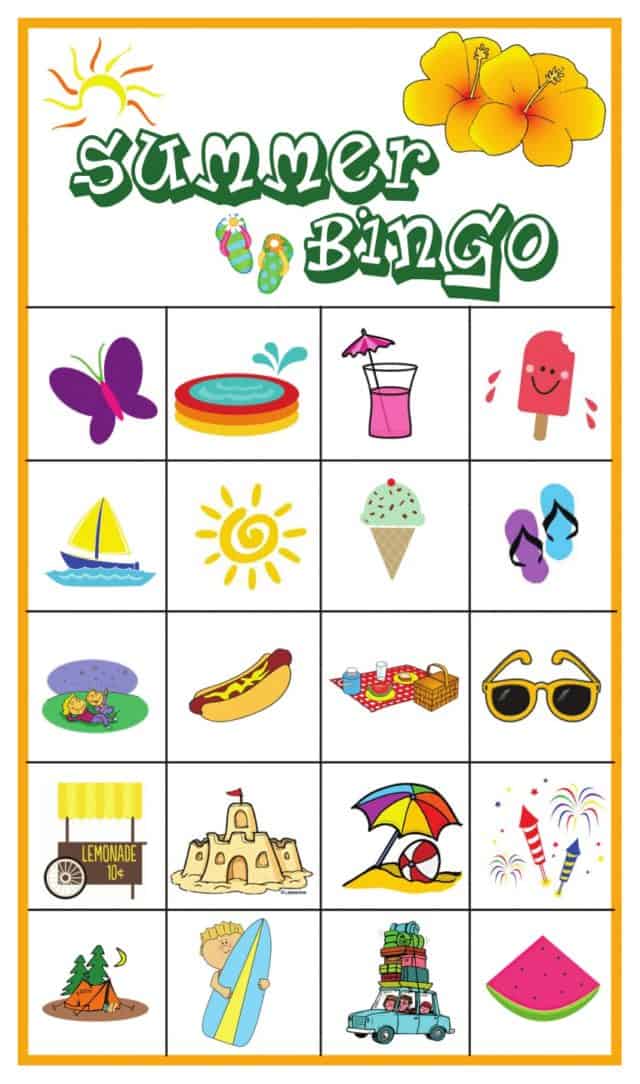 Printable Summer Bingo Cards
