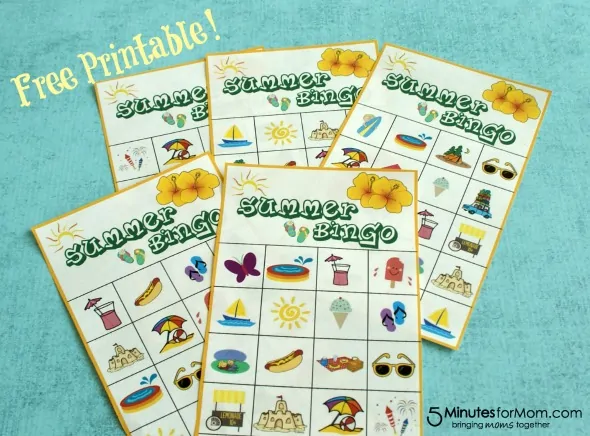 Summer Bingo Game with Free Printable / by 5MinutesForMom #freeprintable #summergame #bingo