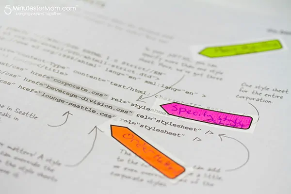 Study Tip - Highlight Key Sections with Post-it Study Arrows