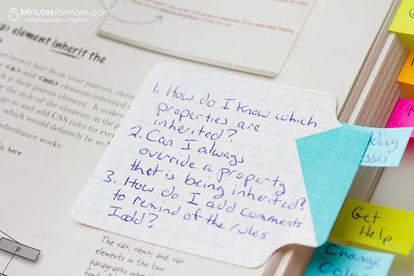 Study Tip - Highlight Key Sections with Post-it Study Note Tabs