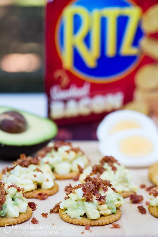 Egg and Avocado Salad with Bacon Crackers