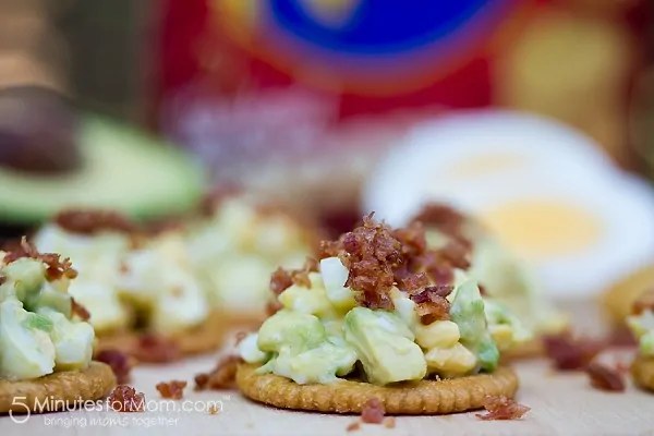 Egg and Avocado Salad with Bacon Crackers