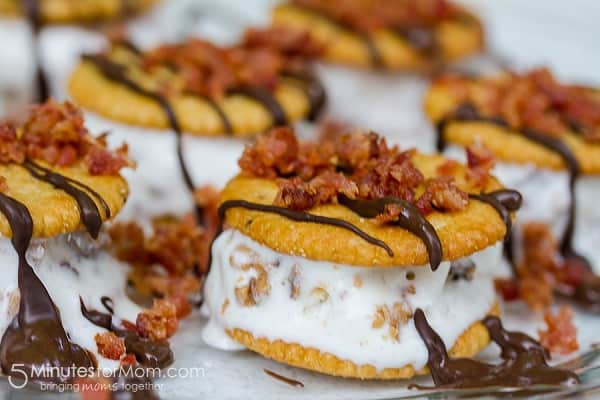 Peanut Butter and Bacon Ice Cream Sandwiches