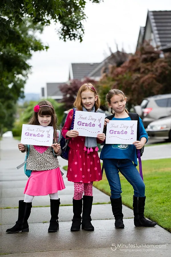 first day of school photos