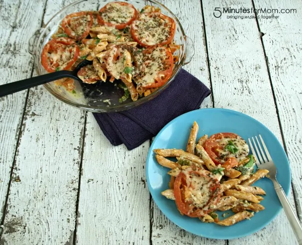 Spinach Tomato Pasta Bake / by Busy Mom's Helper for 5MinutesForMom.com #PastaBake #HealthyMeals