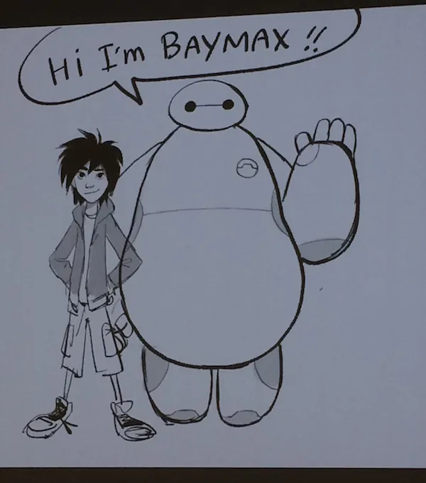 Finished Drawing by Jin Kim of Hiro and Baymax