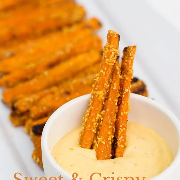 Crispy Sweet Potato Fries with Spicy Honey Mustard Dip