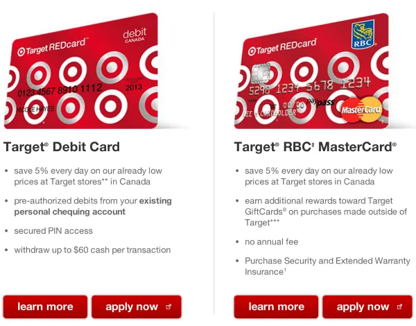 Target Debit and Credit Cards