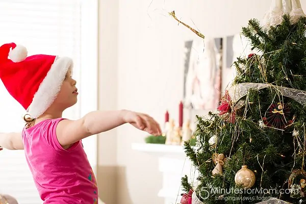 decorating Christmas tree