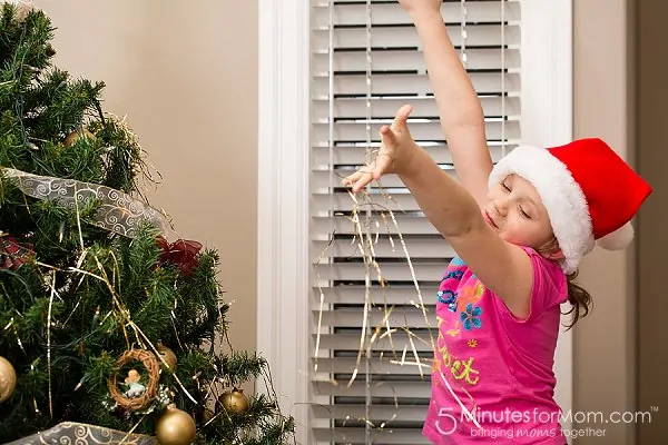 decorating Christmas tree