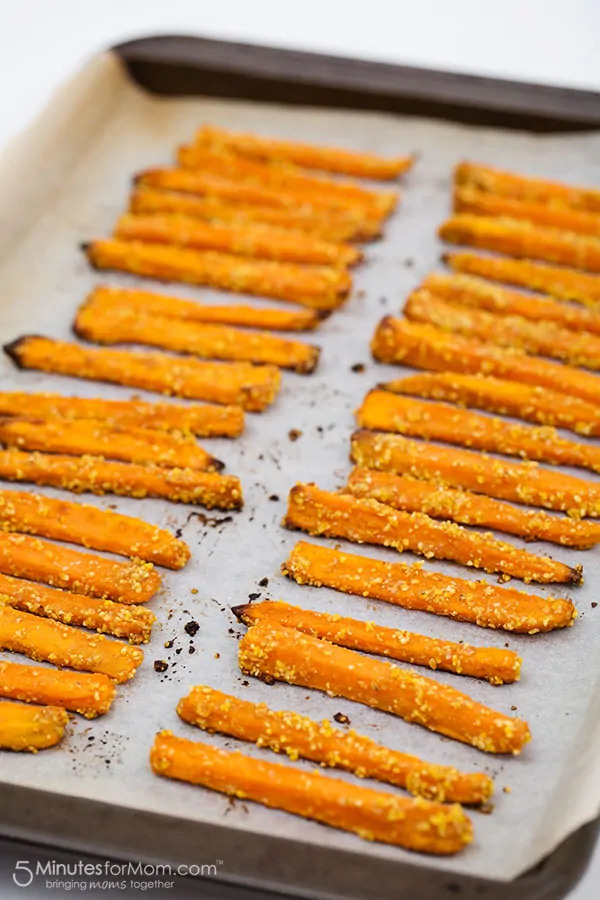 Yam Fries on Parchment