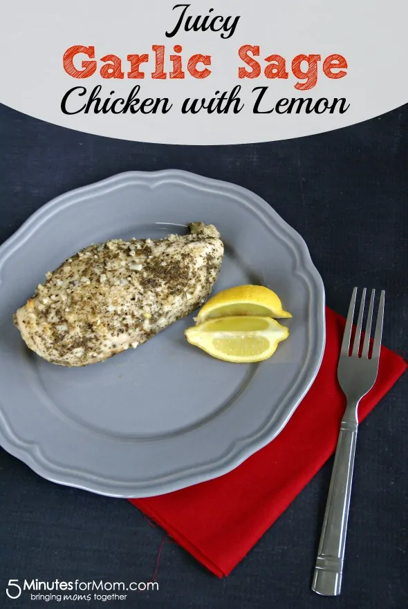Juicy Garlic Sage Chicken with Lemon / by Busy Mom's Helper for 5MinutesforMom.com #chicken #easyrecipes