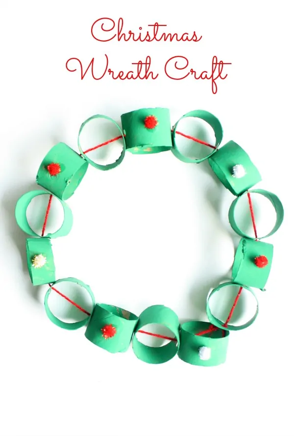 Easy Cardboard Tube Wreath Christmas Craft for Kids