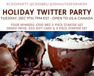 Join #CrioParty Holiday Twitter Party – Open to US and Canada – Dec 9, 7pm ET