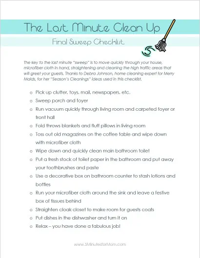 Cleaning Checklist