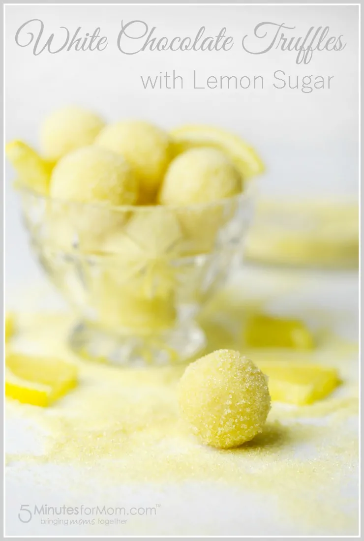 white chocolate truffles with lemon sugar