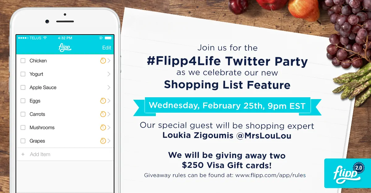 Flipp ShoppingList TwitterParty 