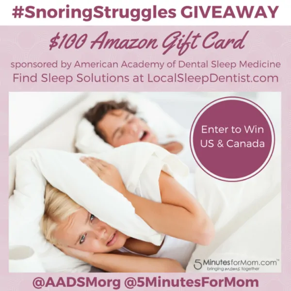 Find Solutions for Snoring and Win a $100 Amazon Giveaway #SnoringStruggles (US and Canada)