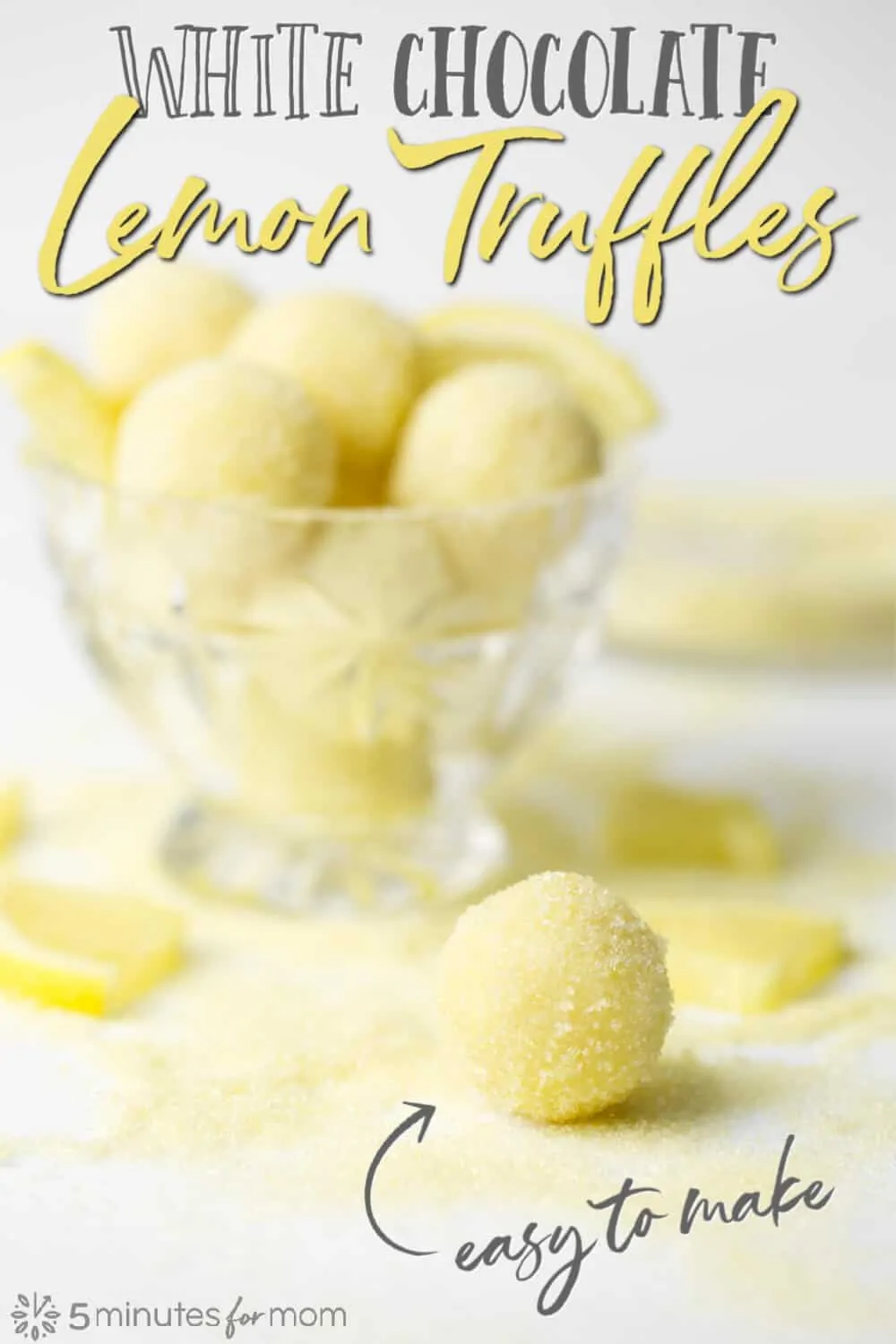 White Chocolate Truffles with Lemon Sugar - Easy To Make Chocolates