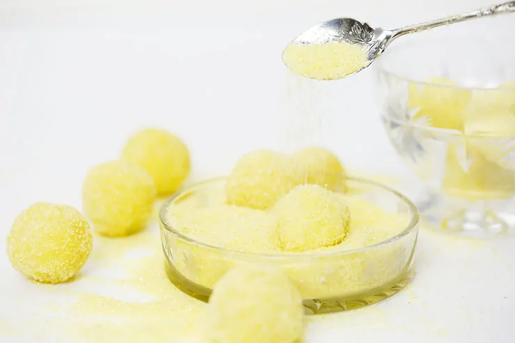 White Chocolate Truffles with Lemon Sugar