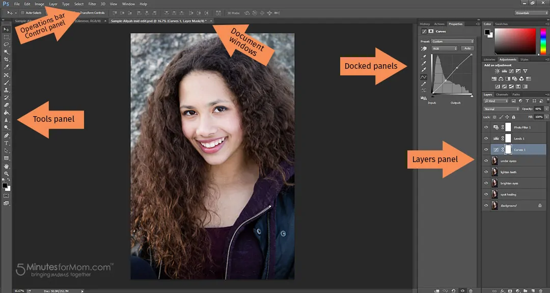 How to use photoshop - an introduction tutorial to the Photoshop workspace that allows new users to get familiar with the interface, understand the layout and learn the basic functions and key tools.