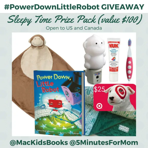 Win a Sleepy Time Prize Pack including the New Book #PowerDownLittleRobot