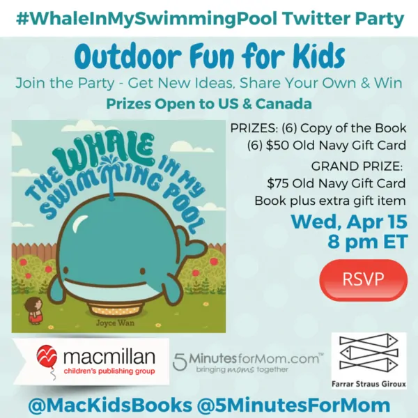 Outdoor Fun for Kids Twitter Party #WhaleInMySwimmingPool Apr 15, 8pm ET