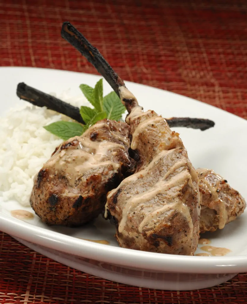 Sanaa at Disney’s Animal Kingdom Lodge. Tandoori Lamb Chops served with bsmati rice or seven-grain pilaf