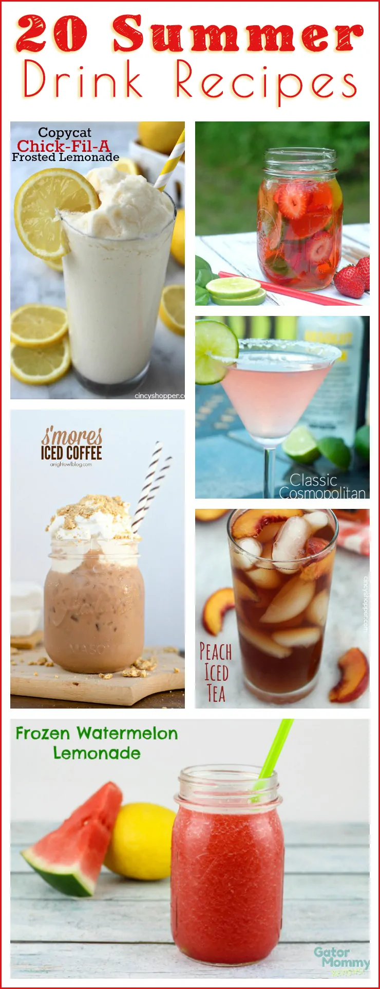 20 Delicious Summer Drinks Recipes for the pool, lake or your next cookout!