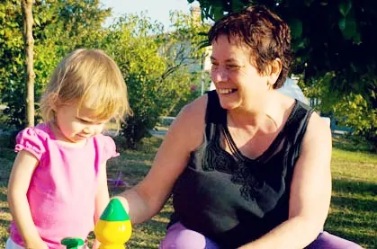 Sophia with Nonna in Italy