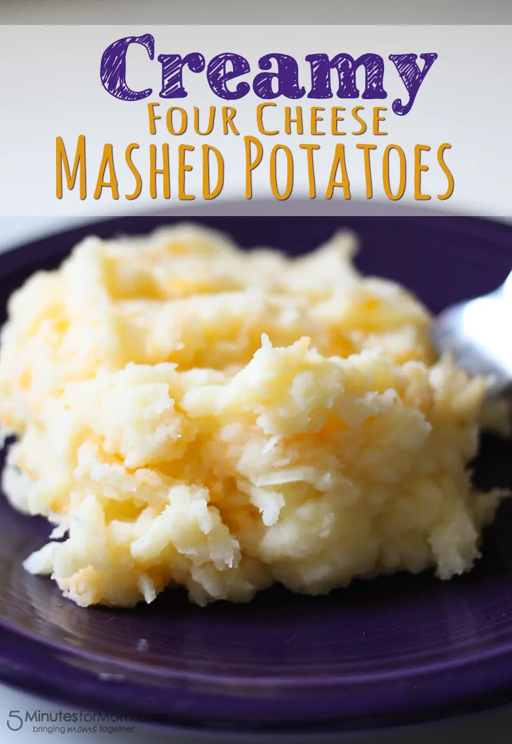 Creamy Four Cheese Mashed Potatoes make the perfect side dish to a grilled steak or southern fried chicken!