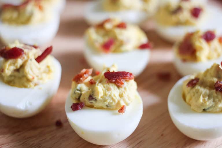 Perfect Deviled Eggs with Bacon & JalapeÃ±os