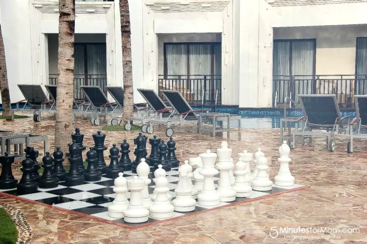 Chess and swim up rooms at the Azul Hotel in Cancun