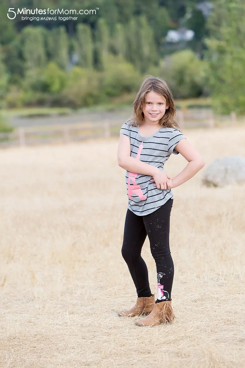 Justice Back To School - Paris Top with Black Leggings