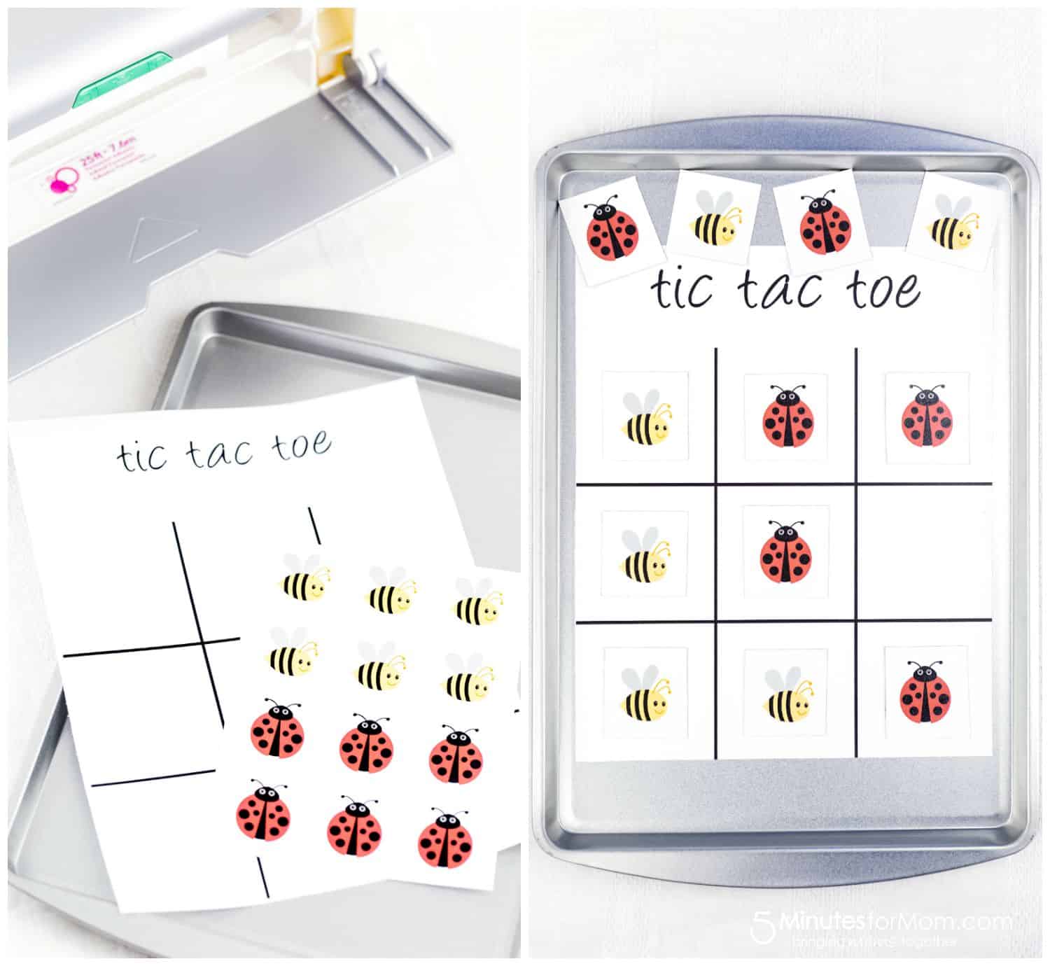 DIY Magnetic Tic Tac Toe Board with Xyron Creative Station - 5 Minutes for  Mom