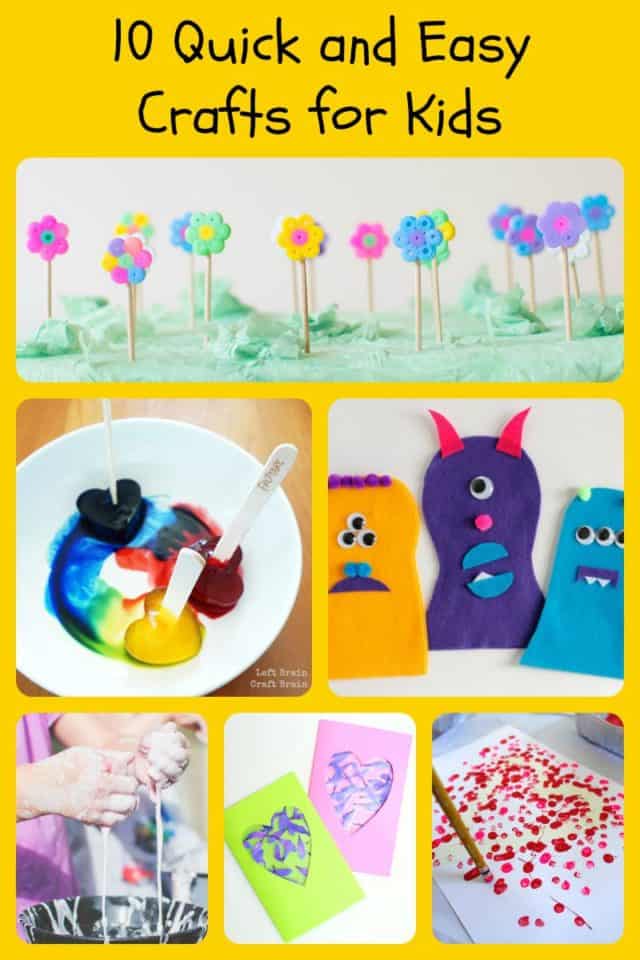 10 quick and easy crafts for kids 5 minutes for mom