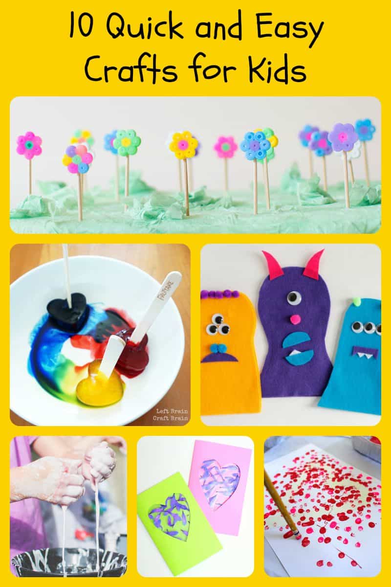 10 Quick and Easy  Crafts  for Kids 5 Minutes for Mom