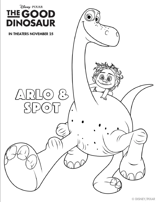 The Good Dinosaur Coloring Sheet