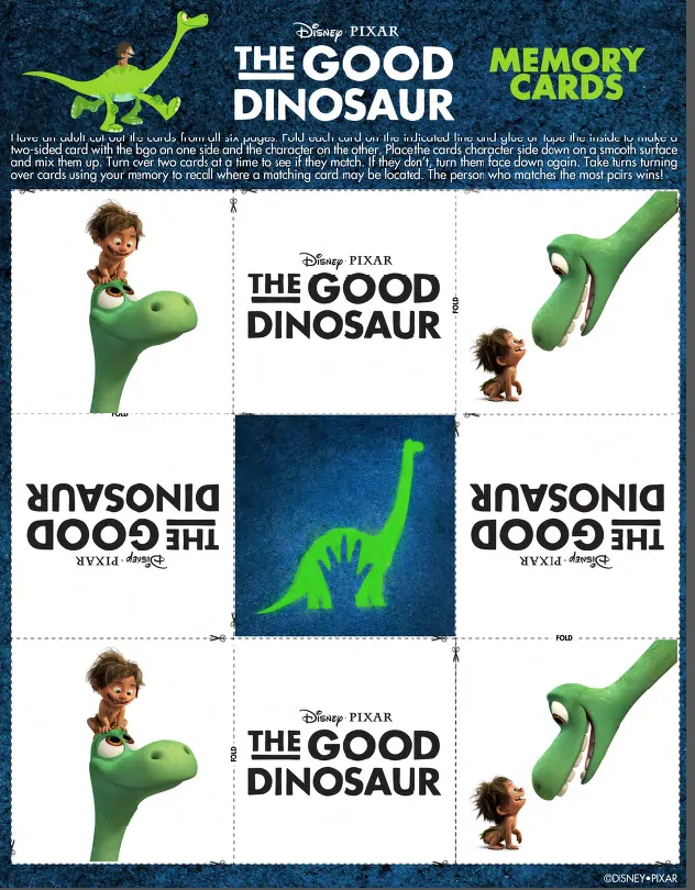 The Good Dinosaur Memory Game