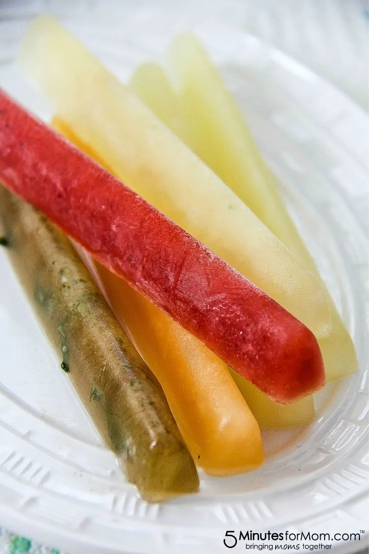 freeze fresh fruit and juice into ice cube trays to make drinking water more fun