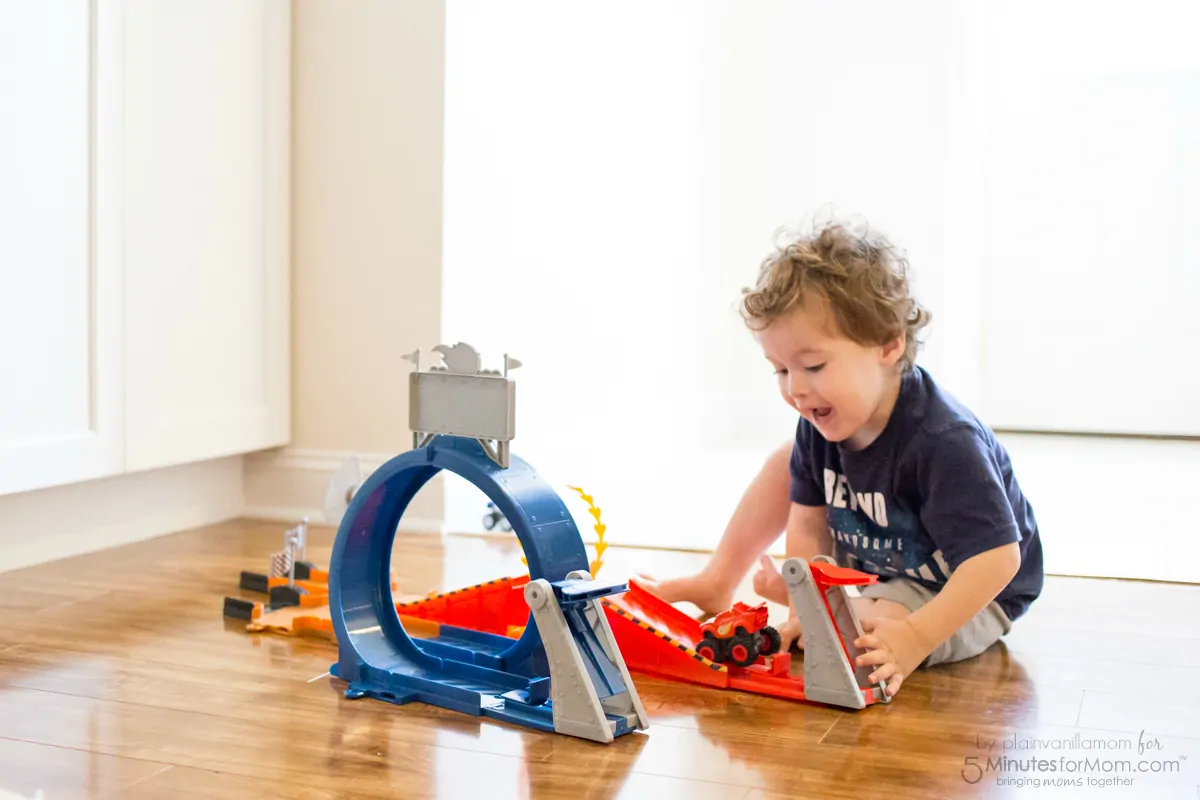 Child Playing with Blaze Monster Dome